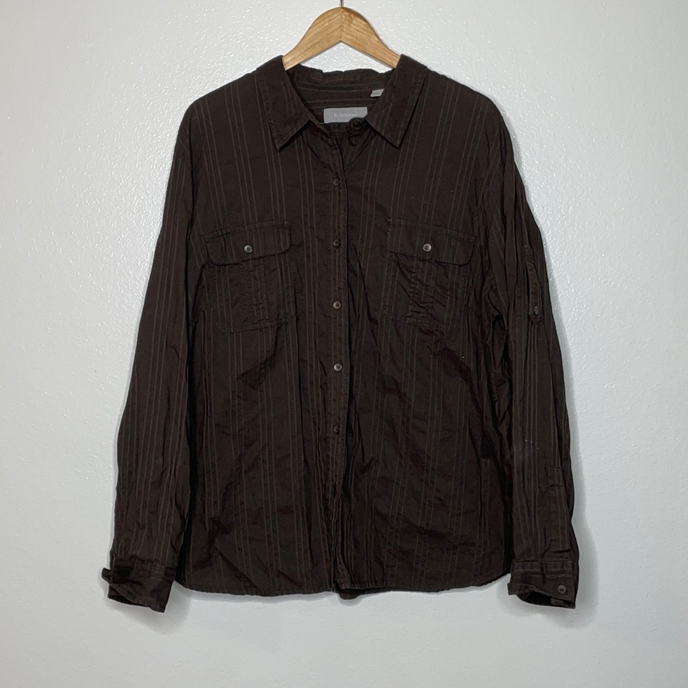 Liz Claiborne Women's Button Up Shirt sz 3X Brown